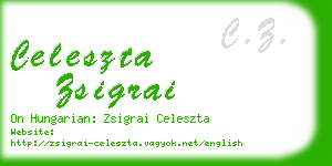 celeszta zsigrai business card